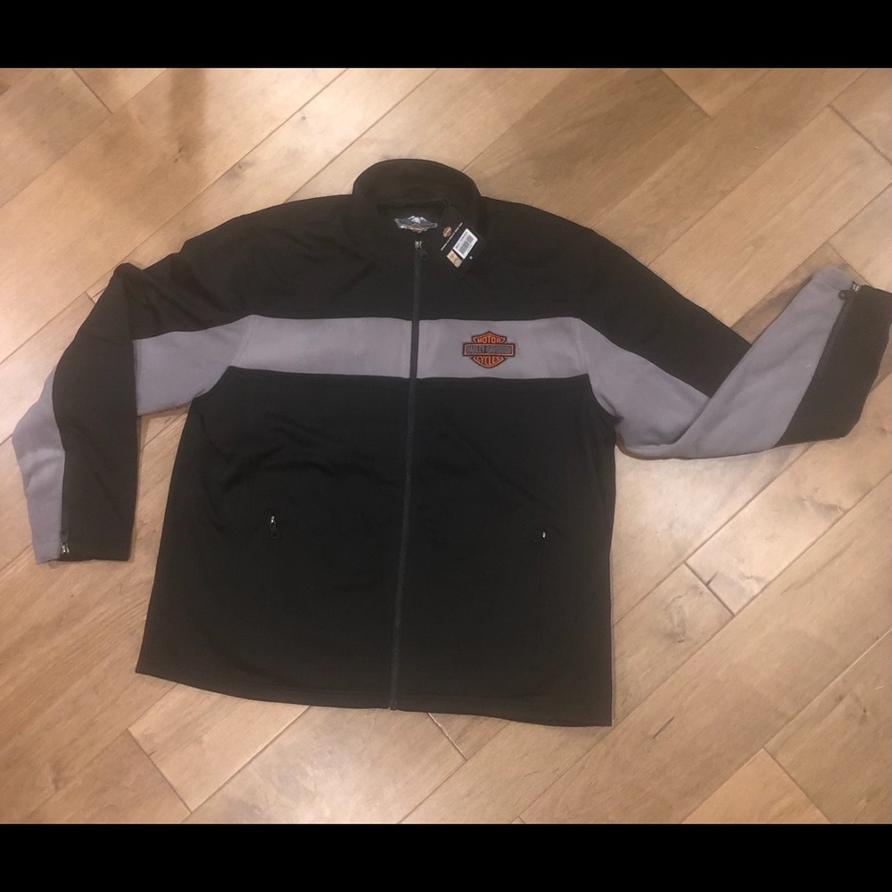 Harley Davidson men’s striped fleece jacket.  XXL